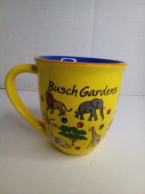 Busch Gardens Mug Animals Yellow Coffee Tea Souvenir